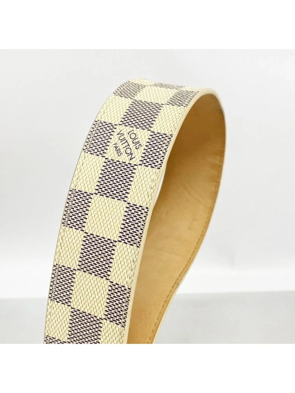 Louis Vuitton Belt Damier Azur Ceinture LV Initial White